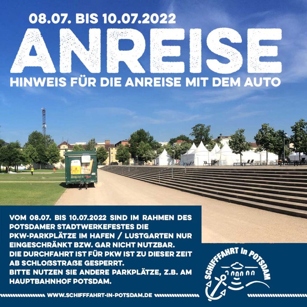 WEISSE FLOTTE POTSDAM Hinweis Anreise