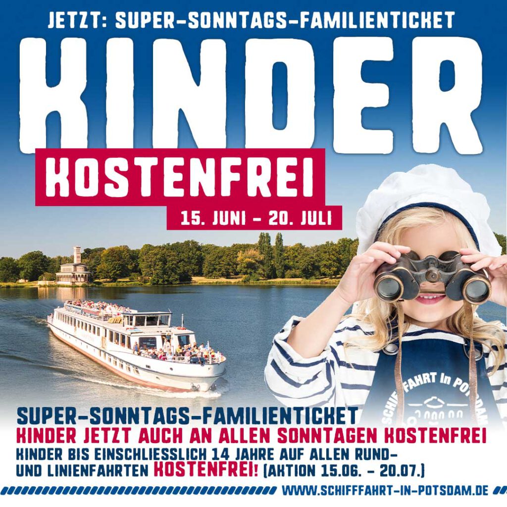 Alle Kinder bis einschließlich 14 Jahre, fahren an diesen Sonntagen auf allen Rund- und Linienfahrten kostenfrei mit.